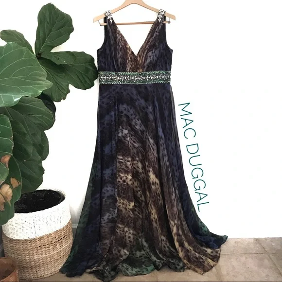 Fabulous Mac Dugal Animal Print Prom Dress! NWOT! - Picture 3 of 12